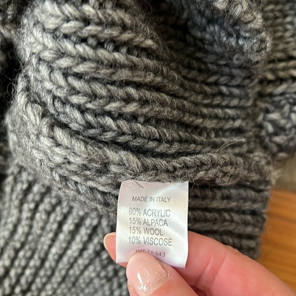 ELSAMANDA ANTHROPOLOGIE snap Sweater‎ Womens Sz M Chunky Knit Alpaca Wool Italy - Picture 7 of 7